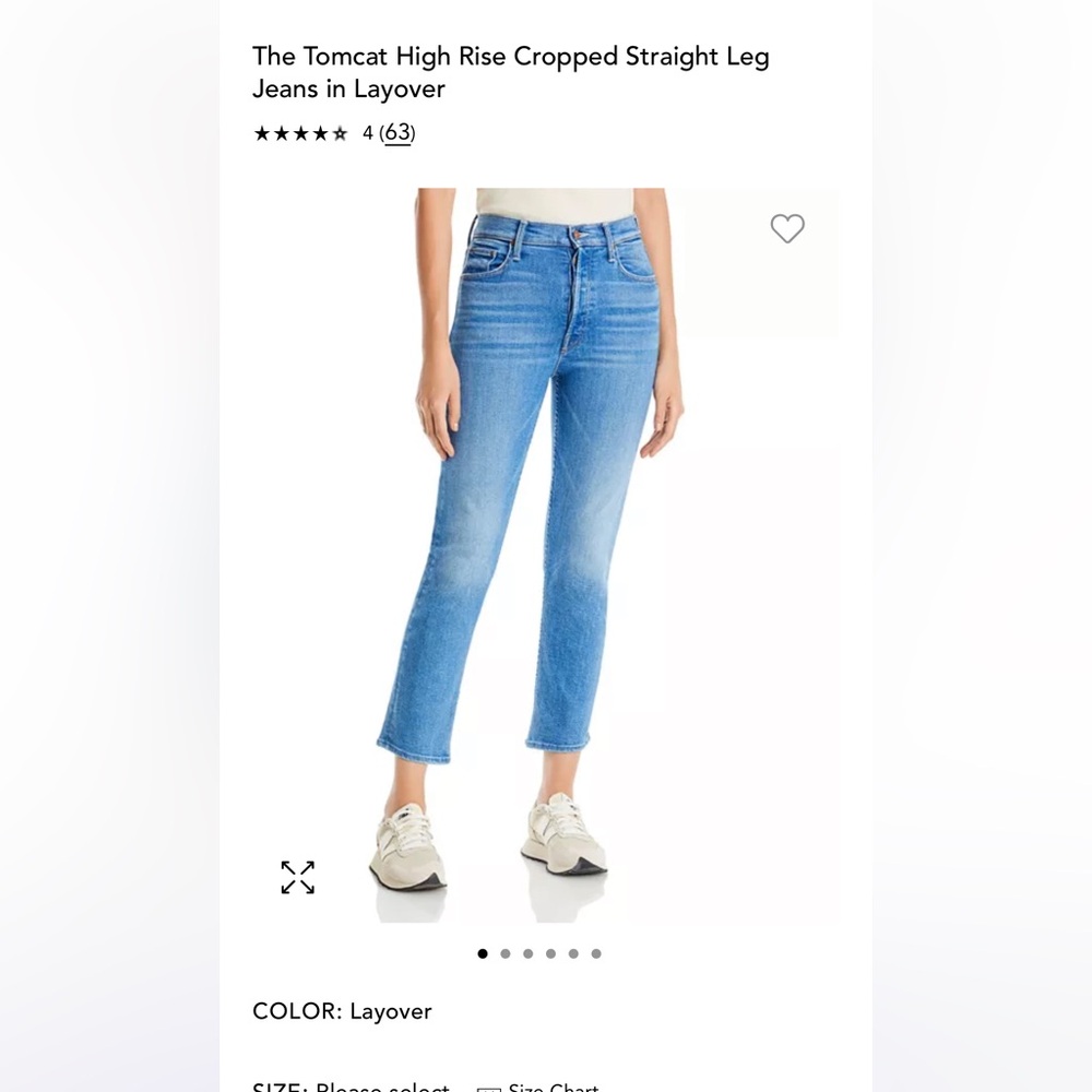 MOTHER Denim Tomcat High Rise Cropped Straight Leg Jeans in Layover